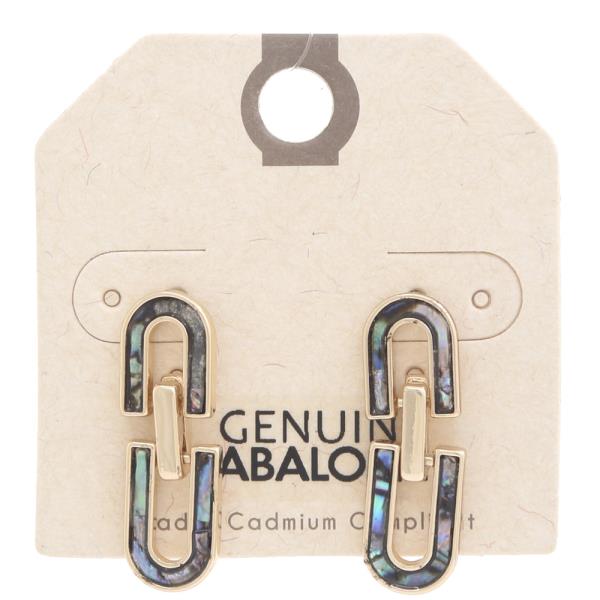 Abalone Paperclip Post Earring