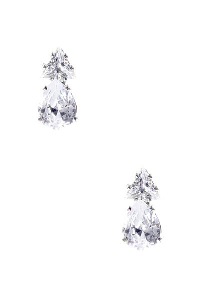 Cubic Zirconia Triangle Teardrop Earring