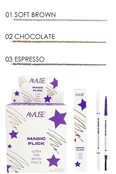AMUSE MAGIC FLICK ULTA FINE BROW PENCIL (36 UNITS)