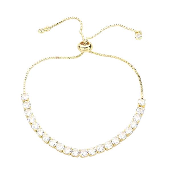 Crystal Slide Adjustable Stainless Steel Bracelet