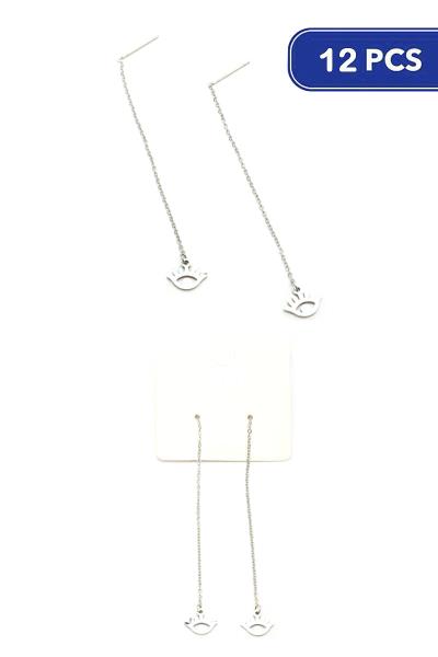 Stainless Steel Evil Eye Drop Earring (12 Units)