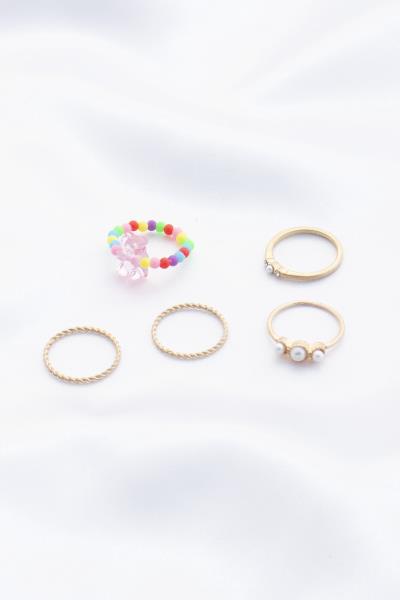 Gummy Bear Beaded Assorted Ring Set