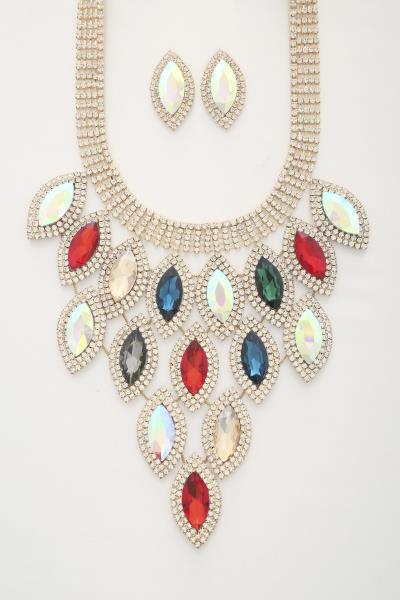 Marquise Rhinestone Necklace