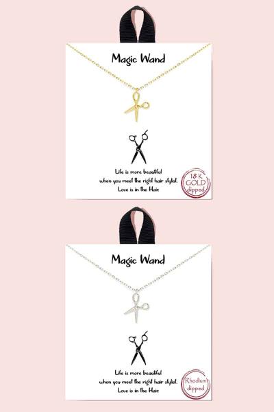 18K GOLD RHODIUM DIPPED MAGIC WAND NECKLACE