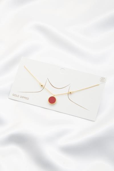 ROUND COLOR DISC NECKLACE