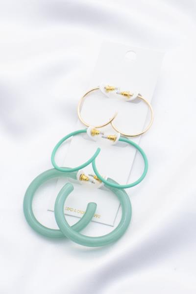 SMOOTH TEXTURE HOOP EARRING SET