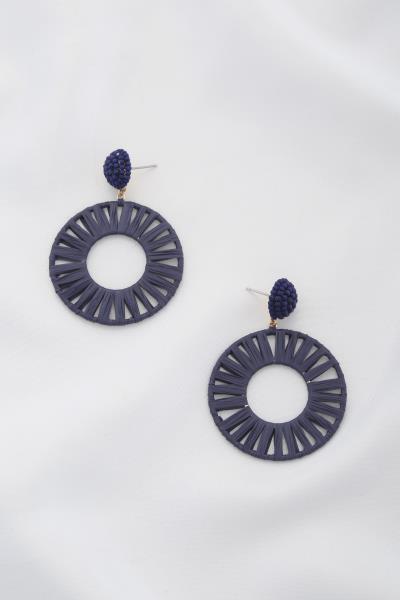 Raffia Round Bead Dangle Earring