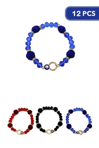 Flower Evil Eye Bracelet (12 Units)