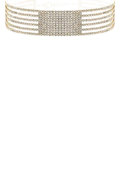 Rhinestone Fixed Rectangle Choker