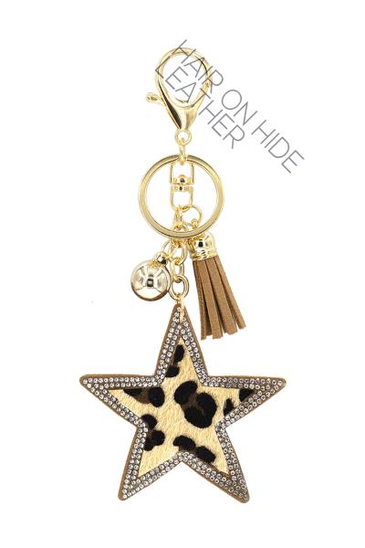 STAR LEOPARD PATTERN KEYCHAIN