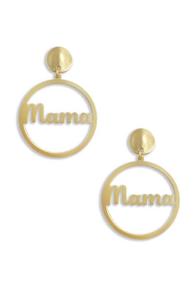 Metal Round Mama Dangle Earring