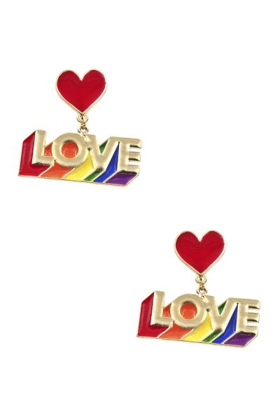 Love Rainbow Color Dangle Earring