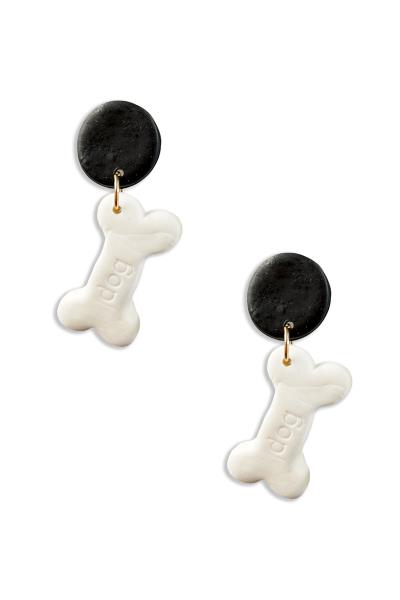 Clay Dog Dangle Earring