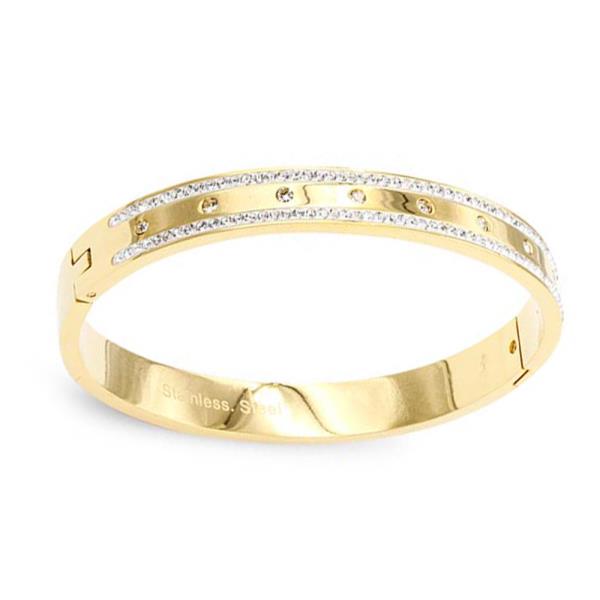 Rhinestone Metal Hinge Bracelet
