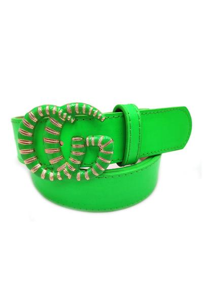 TWO TONE METAL BUCKLE BELT