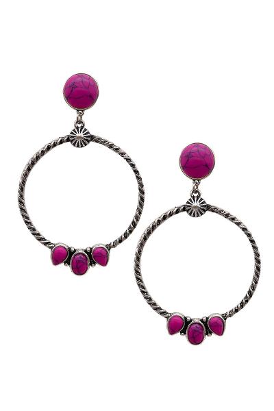 Western Style Round Dangle Earring