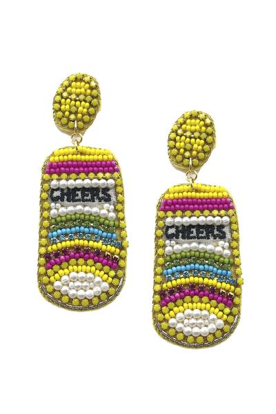 Seed Bead Cheers Can Dangle Earring