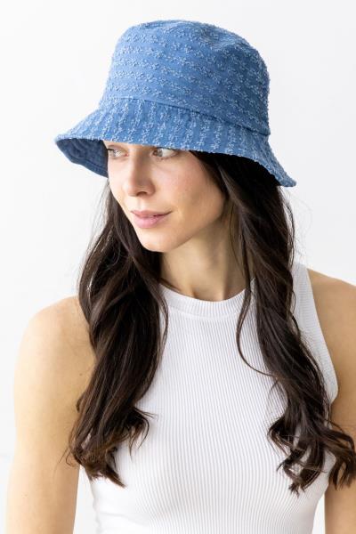 DISTRESSED COTTON REVERSIBLE BUCKET HAT