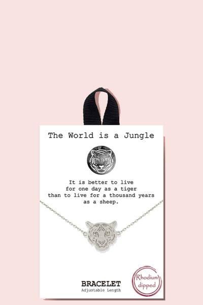 18K Gold Rhodium Dipped World A Jungle Bracelet