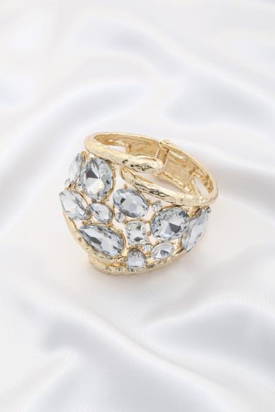 Mix Crystal Metal Cuff Bracelet