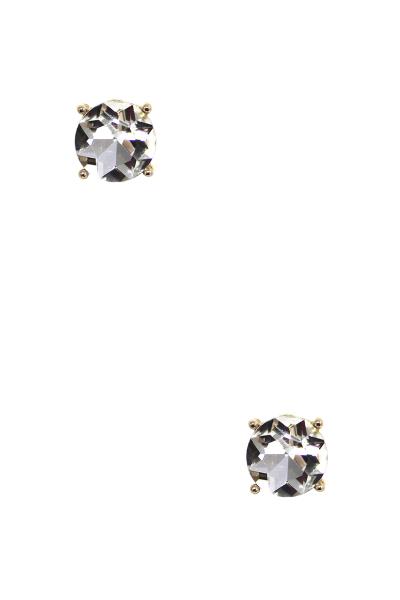 Round Crystal Stone Stud Earring
