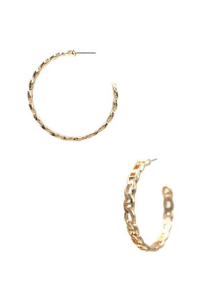 METAL CHAIN HOOP EARRING