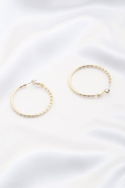 LINED METAL HOOP EARRING
