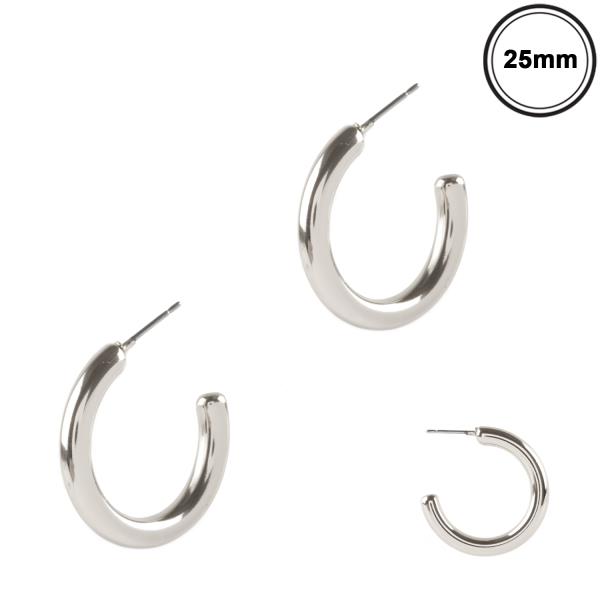METAL 1 INCH HOOP EARRING