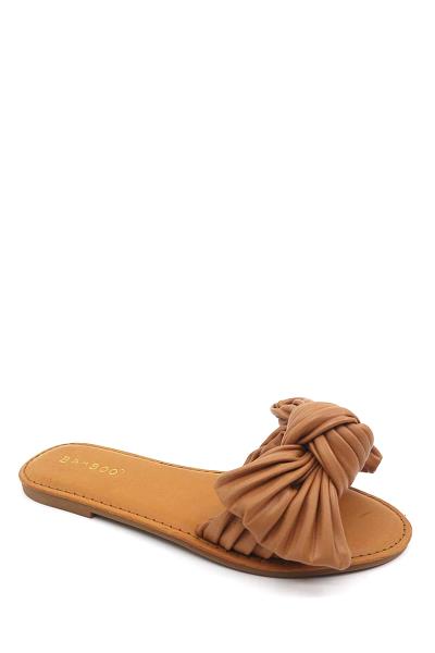 MODERN KNOT BOW DESIGN MINI HEEL SLIPPER