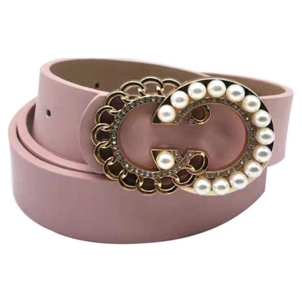 METAL PEARL DOUBLE ROUND BUCKLE BELT