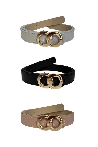 DOUBLE LINK BUCKLE 3 PC BELT SET
