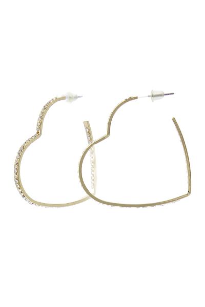 Rhinestone Inside Out Heart 40mm Earring