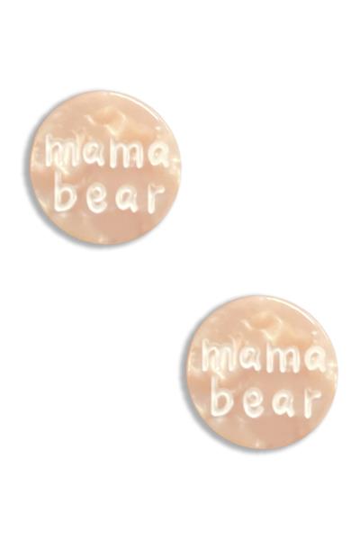 Resin Mama Bear Round Earring