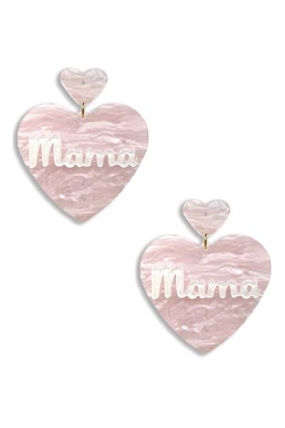 Resin Mama Heart Dangle Earring