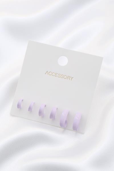 Color Metal Mini Hoop Earring Set