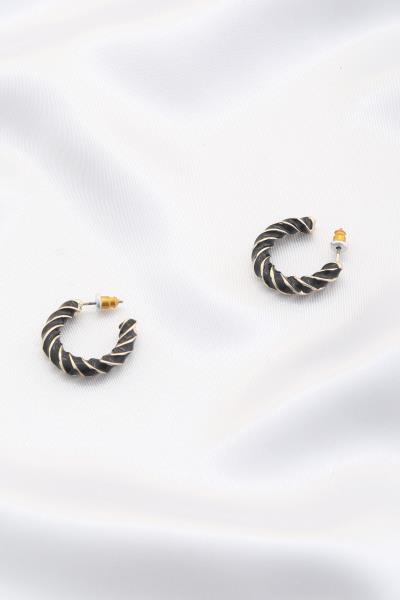 COLOR METAL TWIST OPEN HOOP EARRING