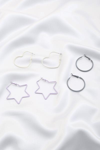 Assorted Shapes Metal Hoop Earring