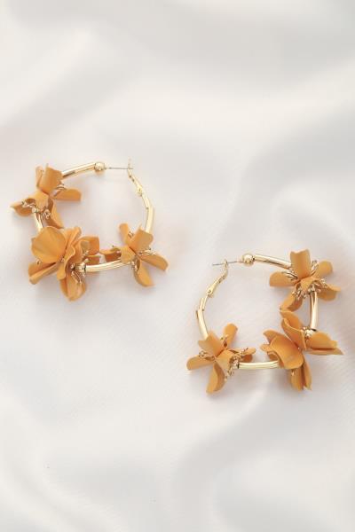 FLOWER HOOP EARRING