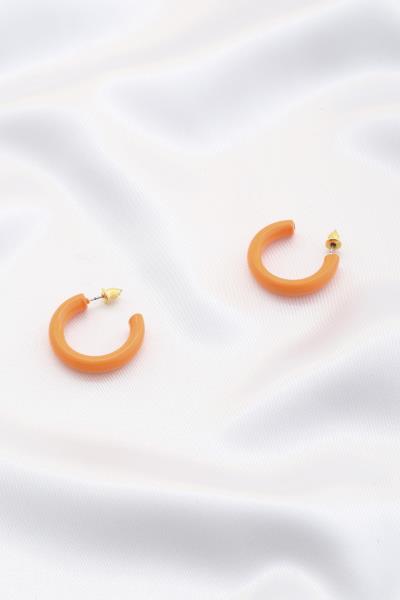 COLOR METAL OPEN HOOP EARRING