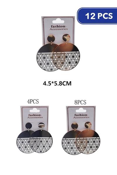 Metal Round Dangle Earring (12 Units)