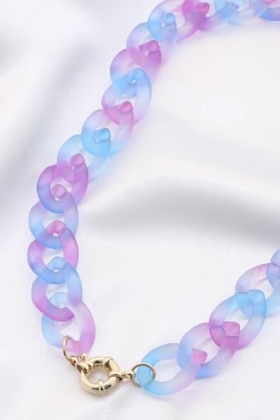 Two Tone Smooth Texture Curb Link Necklace