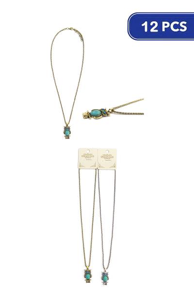 Western Style Owl Necklace (12 Units)