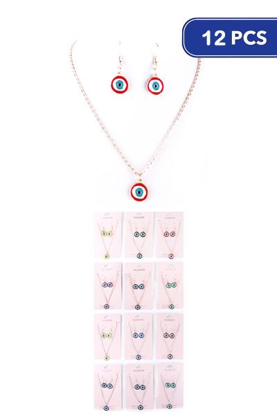 Evil Eye Pendant Necklace (12 Units)