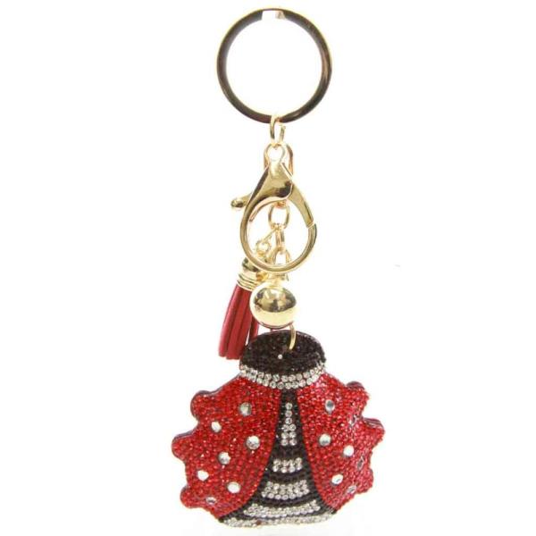 FASHION LADYBUG KEYCHAIN WITH TASSEL