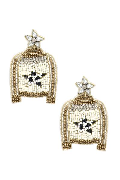 Seed Bead Star Sweater Dangle Earring