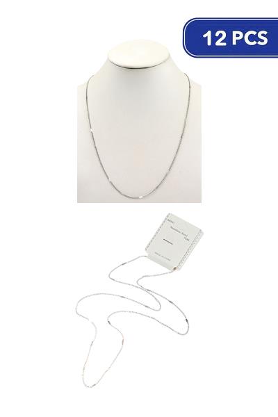 Stainless Steel Long Chain Necklace (12 Units)