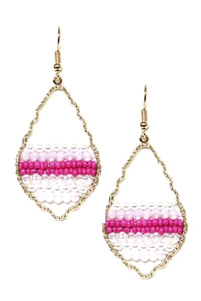Metal Seed Bead Dangle Earring