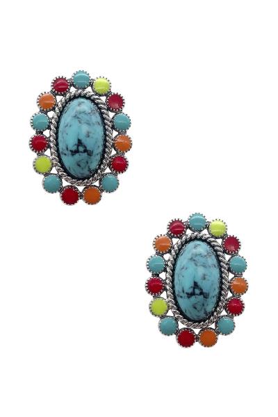 Rodeo Western Style Stone Earring