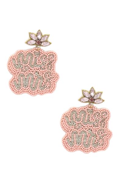 Seed Bead Miss And Mrs Dangle Earring