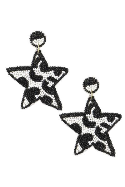 Seed Bead Star Dangle Earring